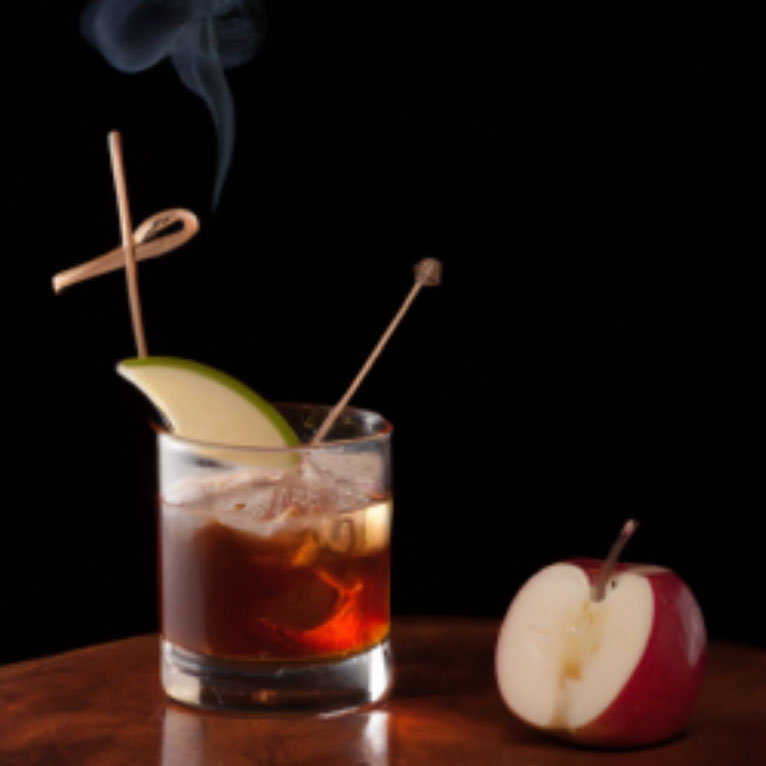 Smokey apple bourbon cocktail