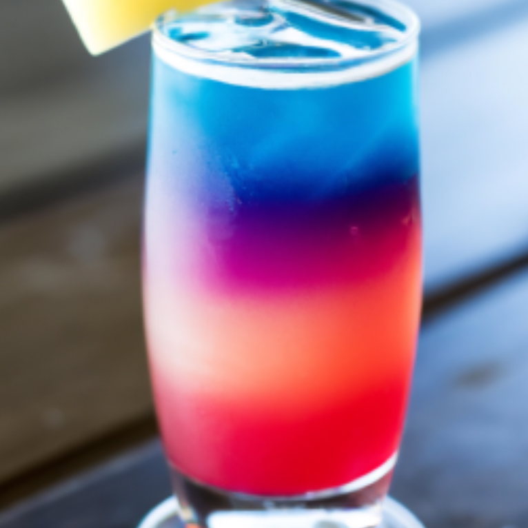 Rainbow Breeze a gin and peach schnapps cocktail