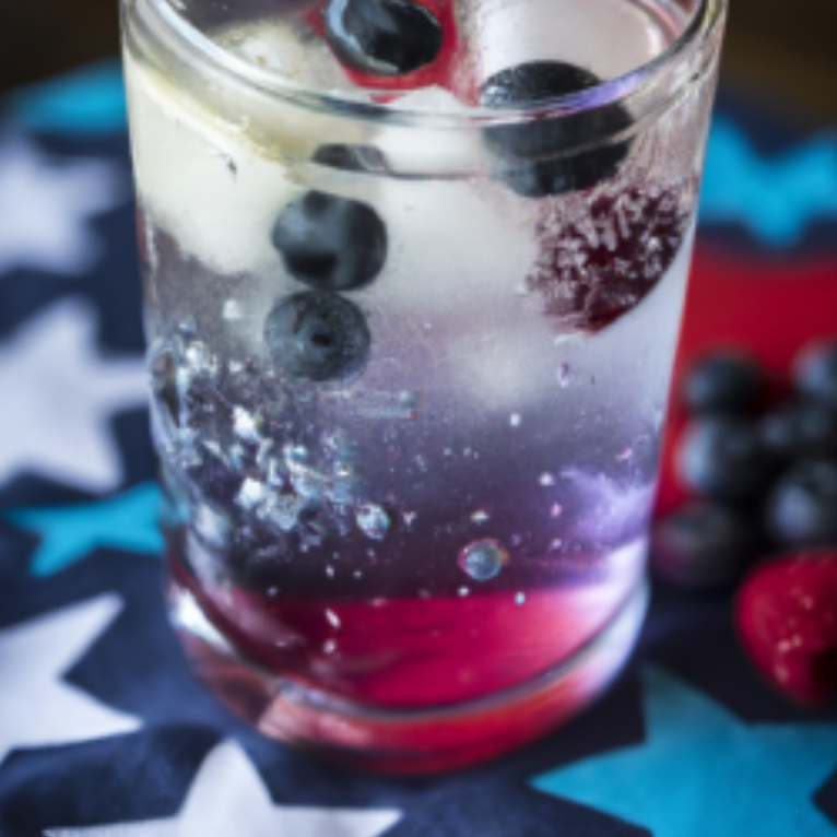 Red, White, and Blueberry Fizz