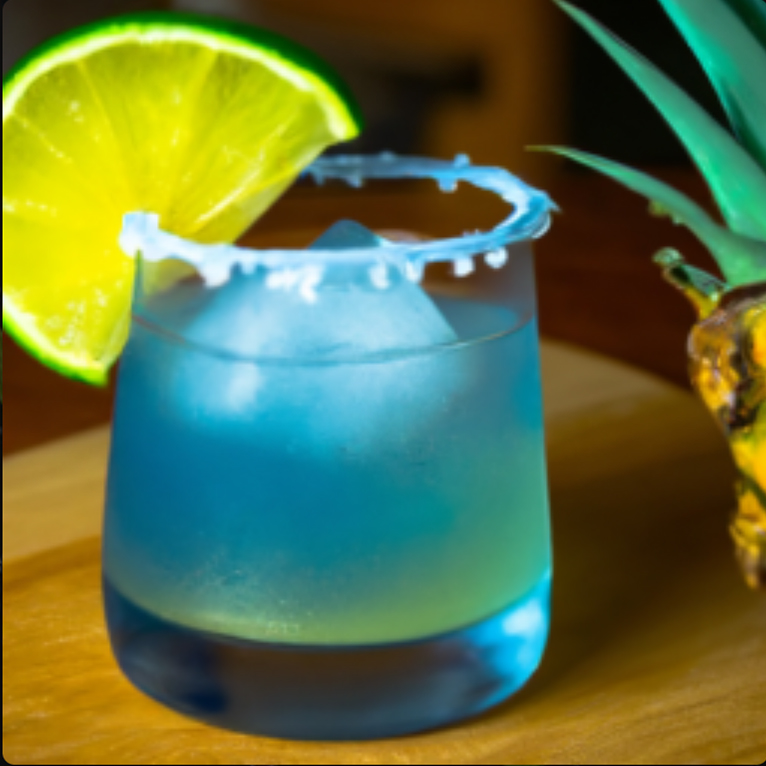 Spicy Blue Hawaiian cocktail