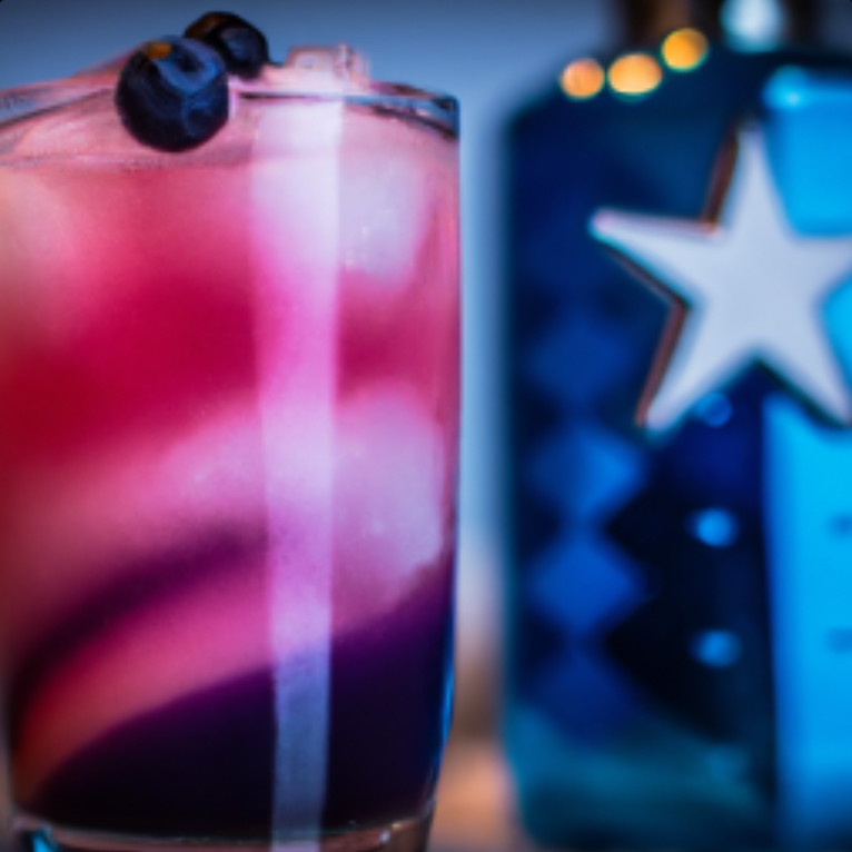 Stars and Stripes Sipper 4th of July themed cocktail with rum