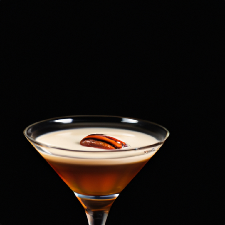 Pecan Martini cocktail with crushed pecans and a smooth creamy finish.