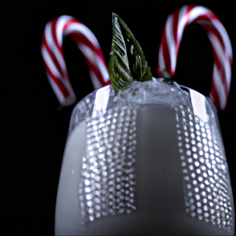 Festive Candy Cane Cocktail garnished with crushed candy cane and mint leaves, perfect for Christmas celebrations.