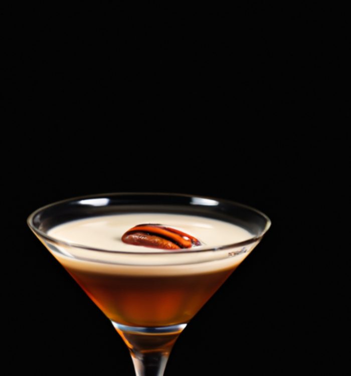 The Pecan Martini is a nutty and indulgent cocktail with pecan-infused vodka, Amaretto, and walnut liqueur. Find the recipe on Mixology AI.