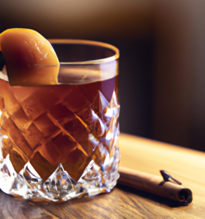 The Spiced Autumn Manhattan blends bourbon, apple cider, and sweet vermouth for a perfect fall cocktail. Get the recipe on Mixology AI.