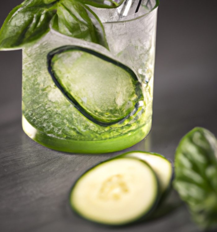 The Garden Refresher blends Hendrick's Gin, elderflower liqueur, cucumber, and basil for a light, refreshing cocktail. Recipe on Mixology AI.