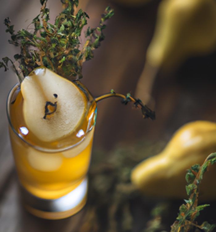 The Pearfect Harvest cocktail combines pear vodka, elderflower liqueur, and honey syrup for a refreshing autumn sip. Find the recipe on Mixology AI.